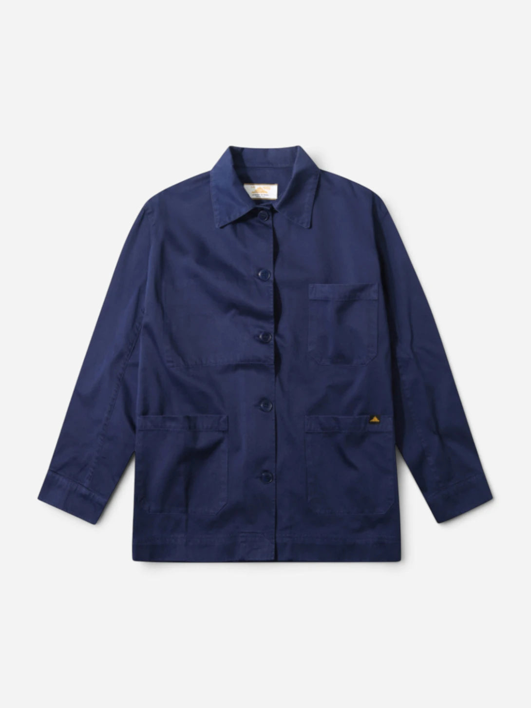 Blue Garbardine Work Jacket Button Up Collared Outerwear Le Mont St Michel Clothing