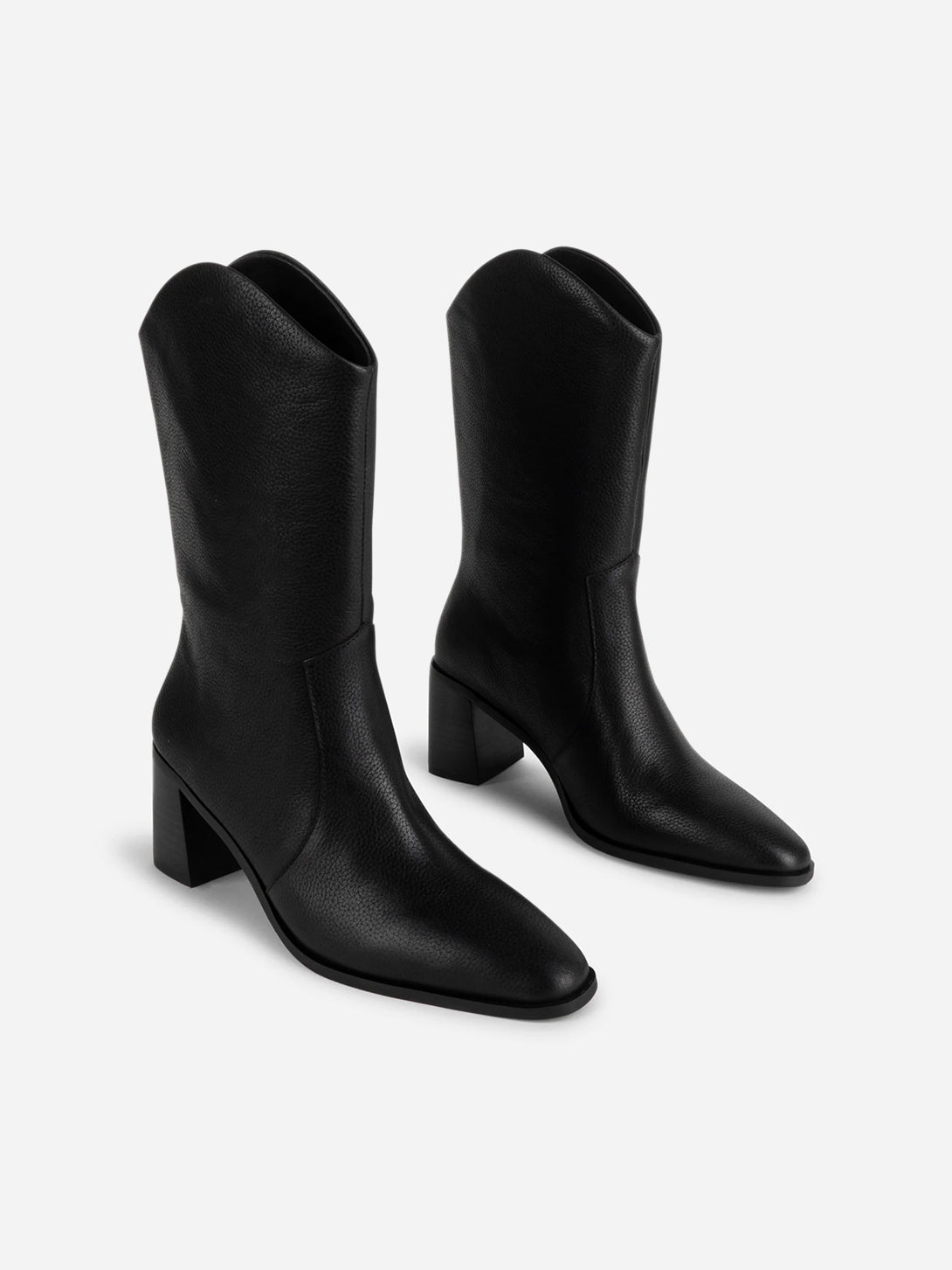 Black Worth Womens Intentionally Blank Leather Boots