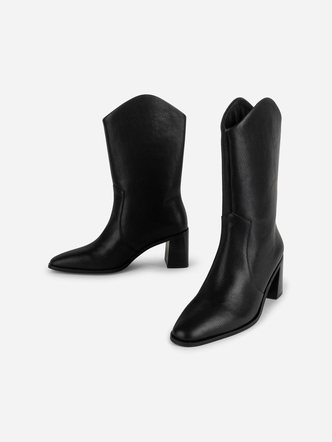 Black Worth Womens Intentionally Blank Leather Boots