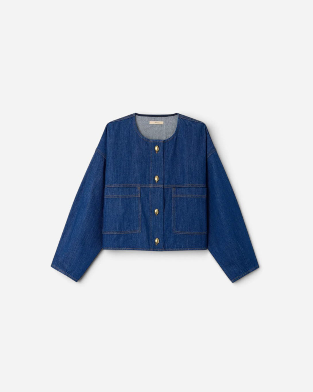 Seventy Blue Almodiva Womens Round Nck Denim Outerwear Sessun Clothing