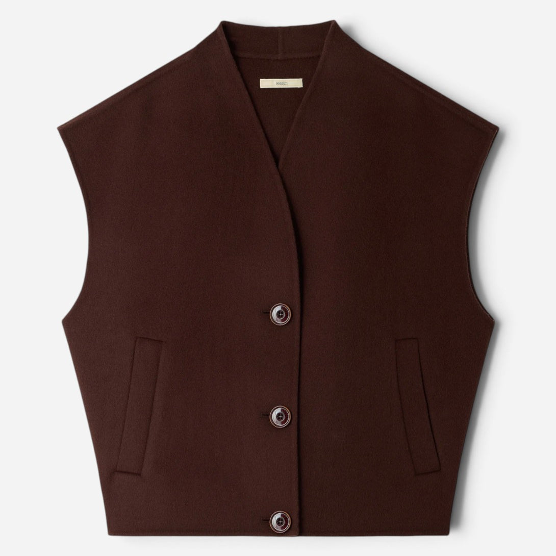 Espresso Helspark Womens Wool Vest Sessun