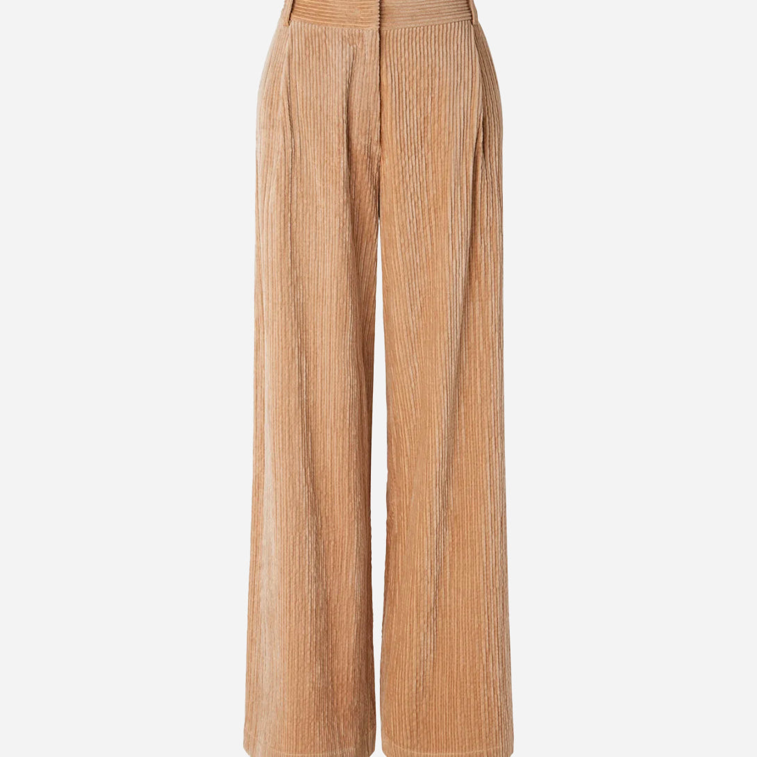 Rose Tan Paseo Womens Sessun Wide Leg Corduroy Trousers High Waisted Pants