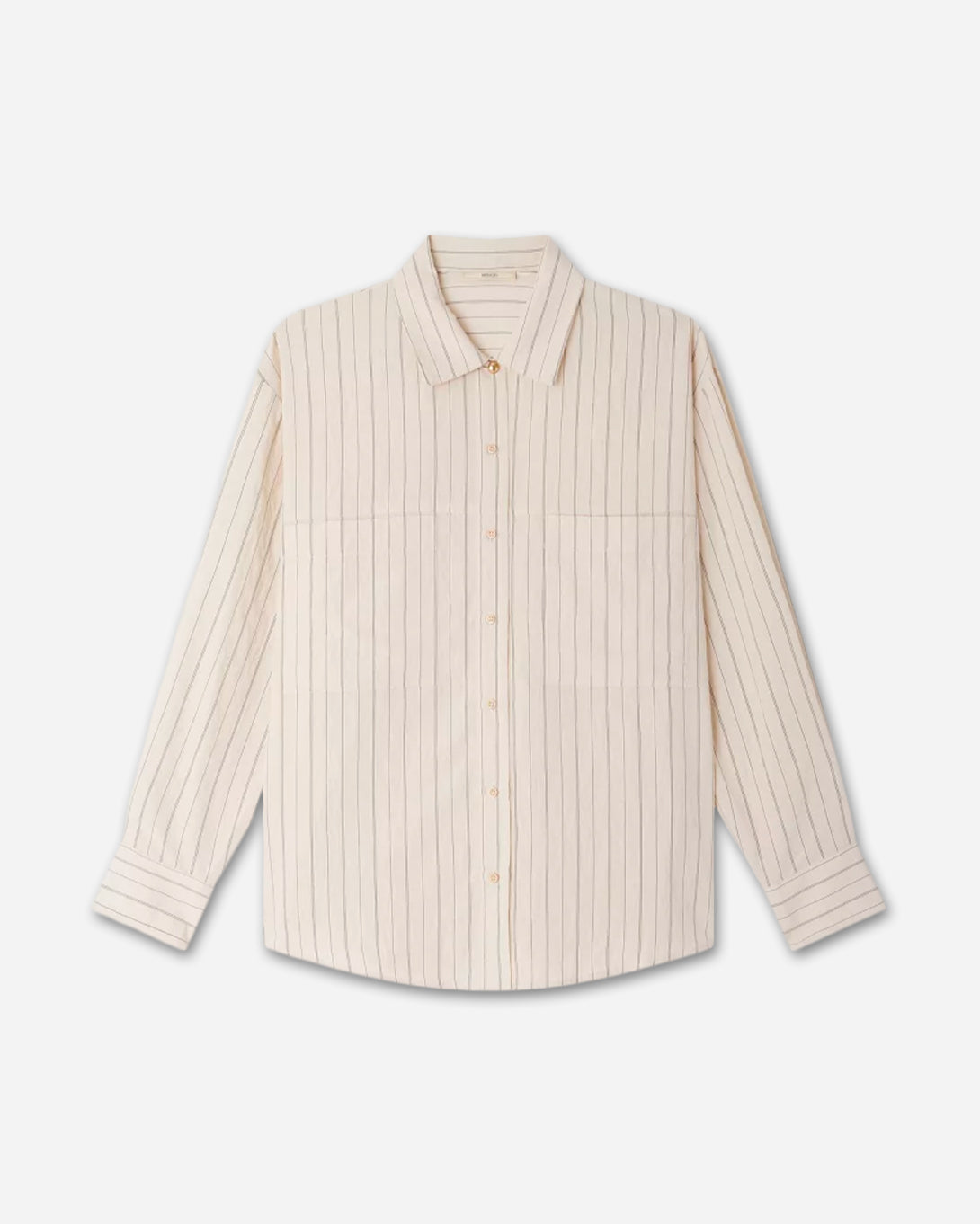Tapioca San Juan Womens Sessun Button Up Collared Overshirt Striped Casual Woven Shirt