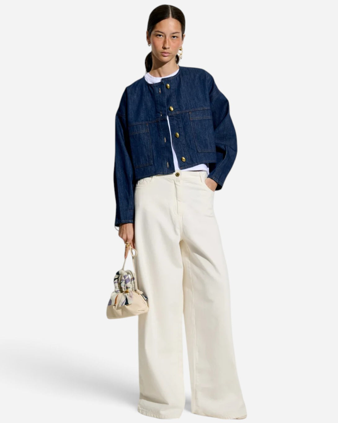 Seventy Blue Almodiva Womens Round Nck Denim Outerwear Sessun Clothing
