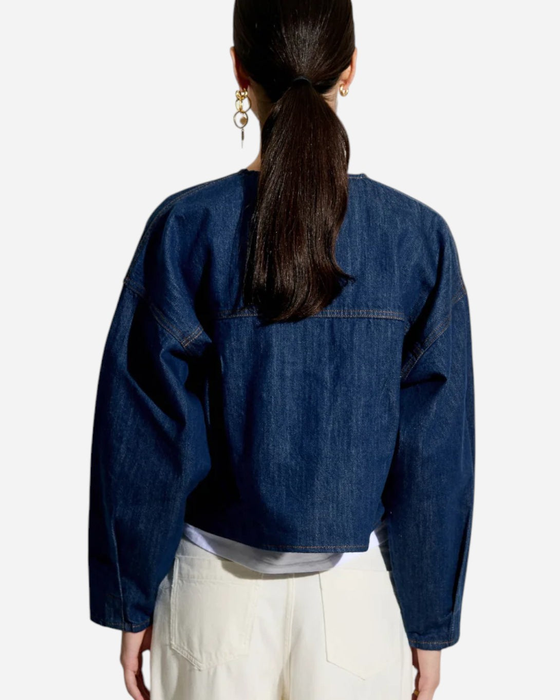 Seventy Blue Almodiva Womens Round Nck Denim Outerwear Sessun Clothing