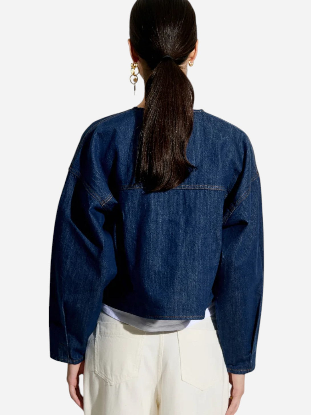 Seventy Blue Almodiva Womens Round Nck Denim Outerwear Sessun Clothing