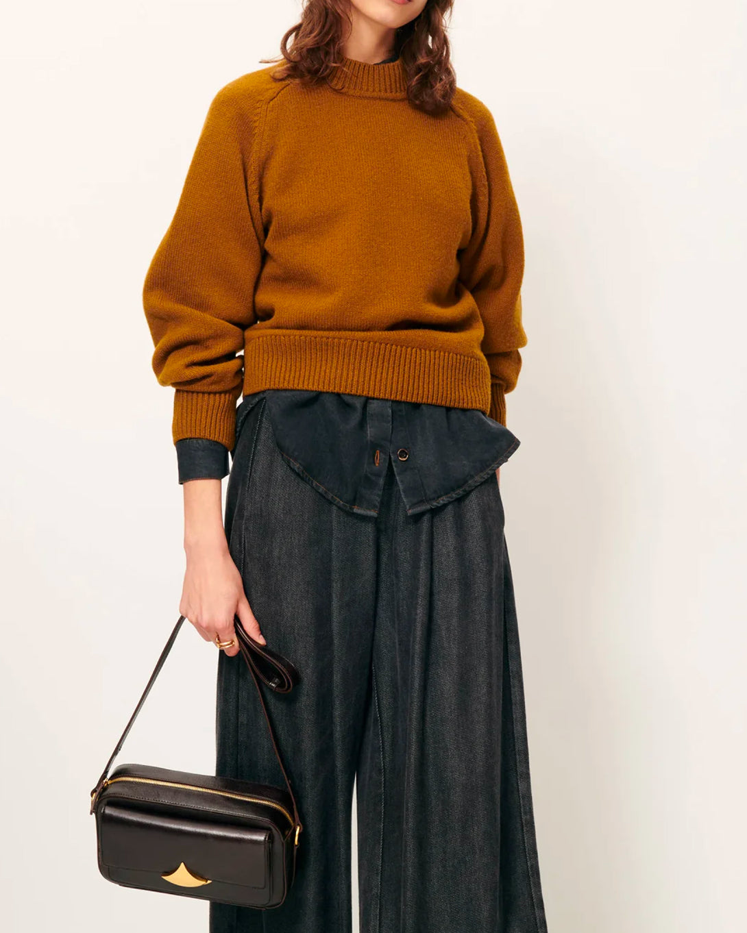 Bronze Dalan Womens Sessun Crew Neck Sweater Merino Wool