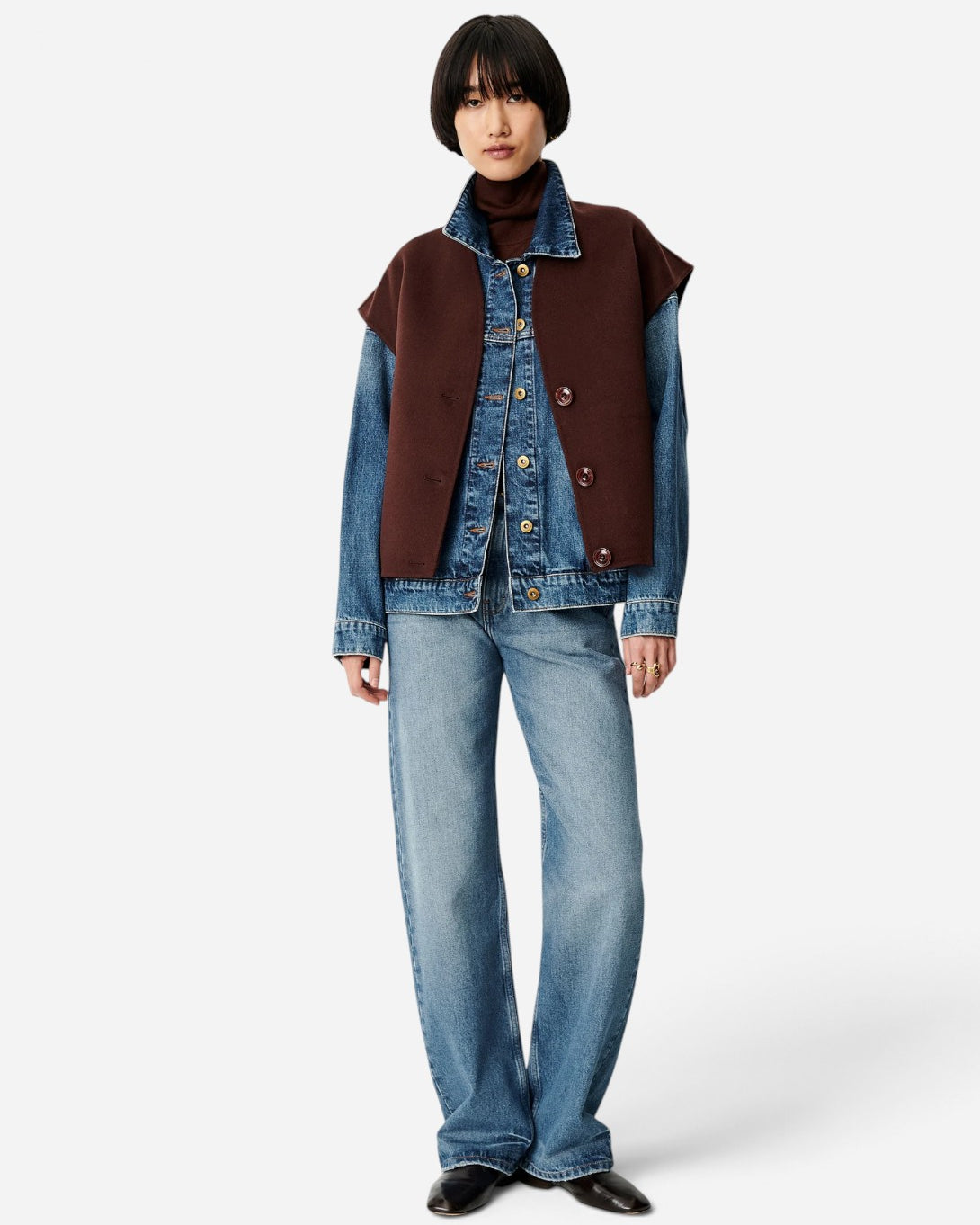 Espresso Helspark Womens Wool Vest Sessun