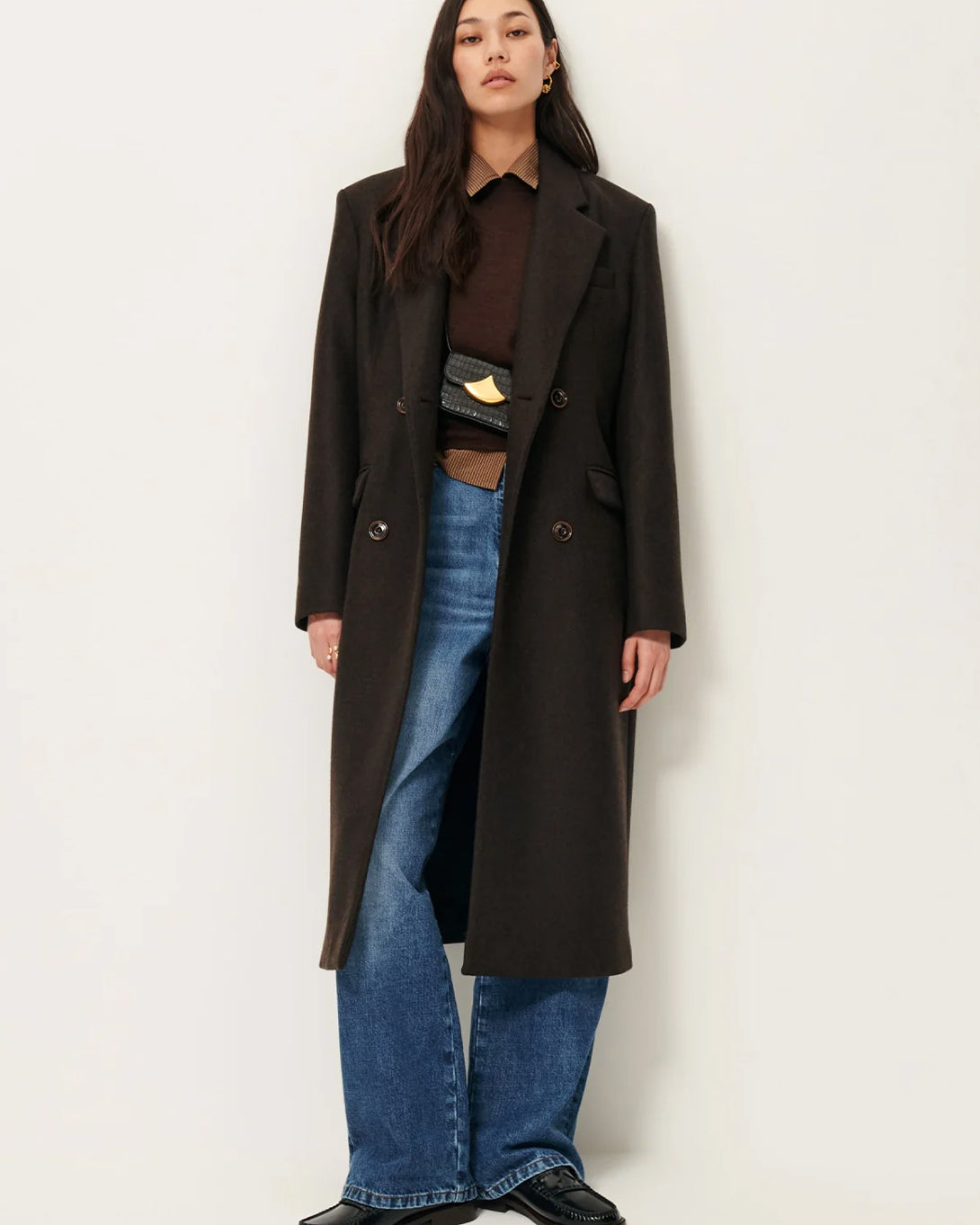 Teck Nara Womens Long Wool Overcoat Womens Trench Jacket