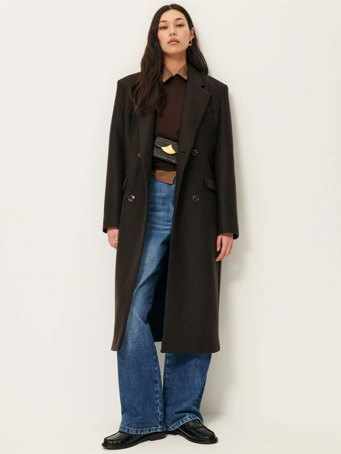 Teck Nara Womens Long Wool Overcoat Womens Trench Jacket