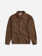 Golden Straw Wool Check Overshirt Mens Krost Flannel Overshirt