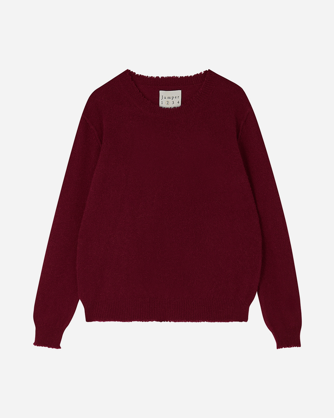 Burgundy Crop Crew Jumper1234 Crewneck Sweater 100% Cashmere Womens Sweater
