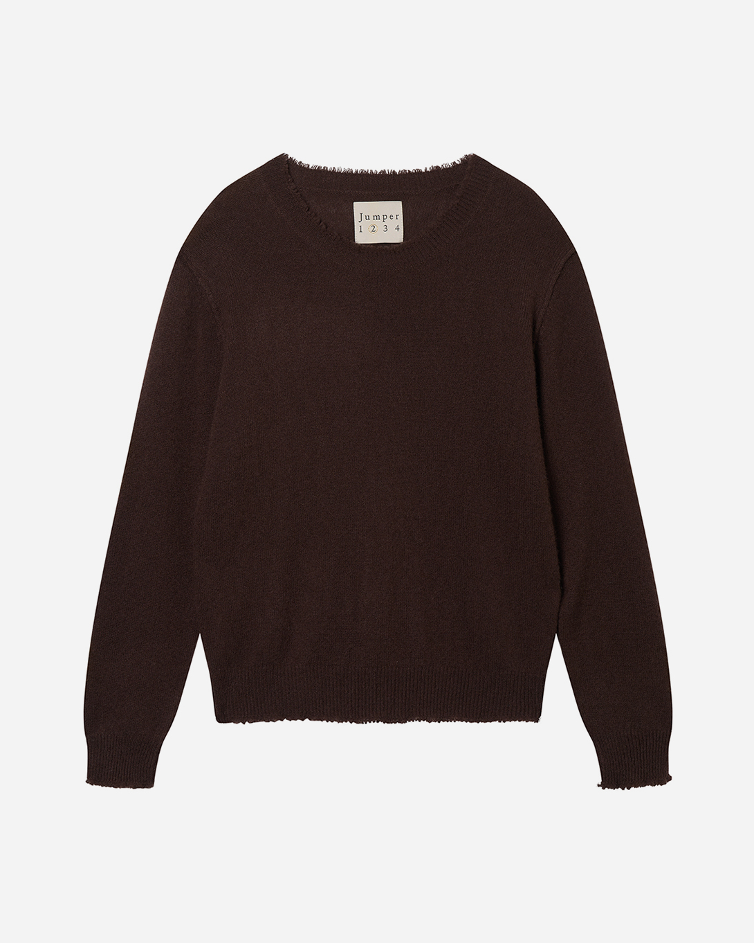 Pluto Distressed Crew Womens Jumper1234 Distressed Crew Neck Heavy Cashmere Sweater