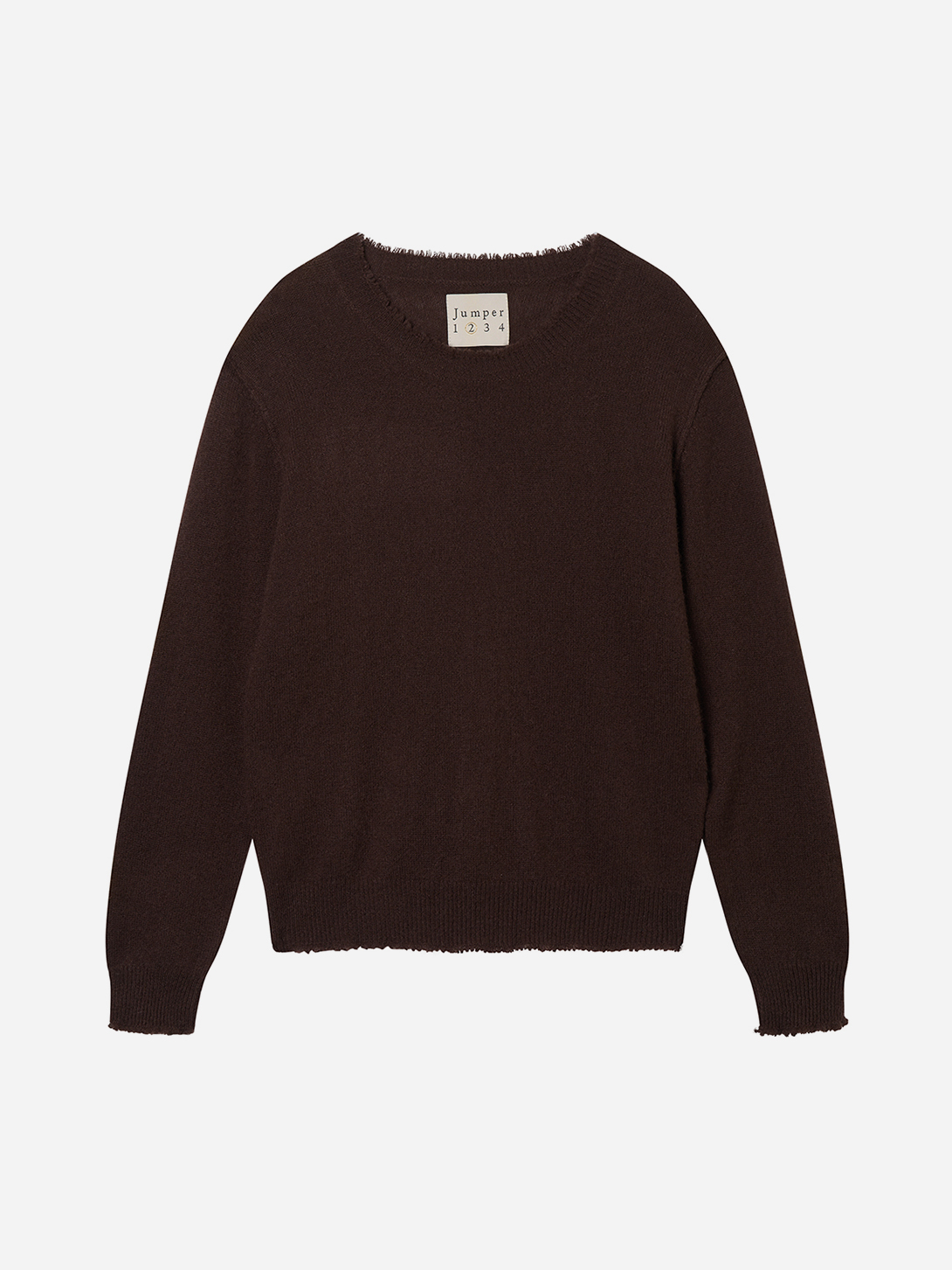Pluto Distressed Crew Womens Jumper1234 Distressed Crew Neck Heavy Cashmere Sweater
