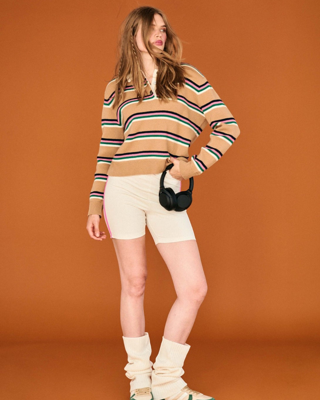Earth Yellow Multi Tipping Stripe Rugby Shirt Jumper1234 Polo