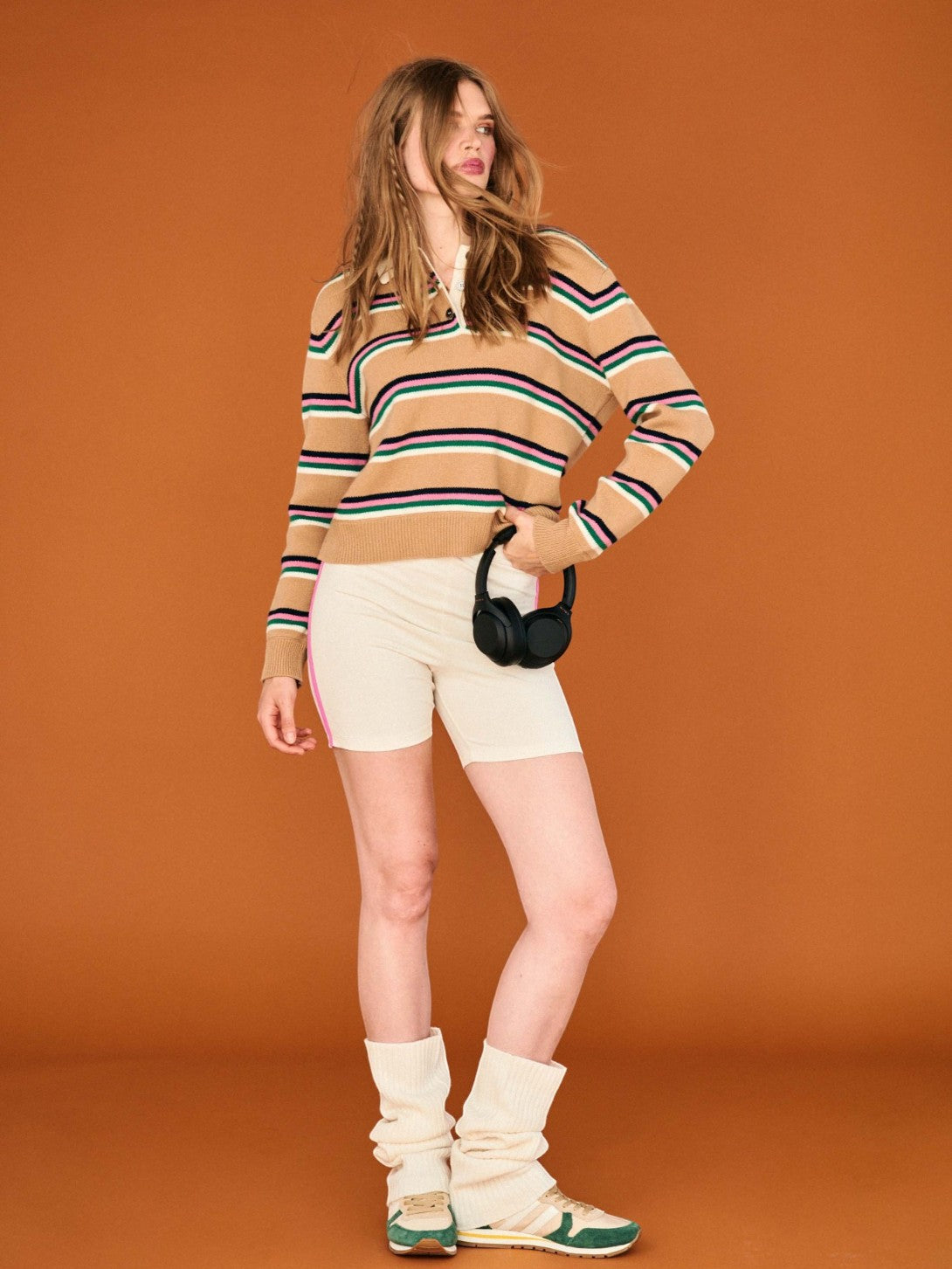 Earth Yellow Multi Tipping Stripe Rugby Shirt Jumper1234 Polo