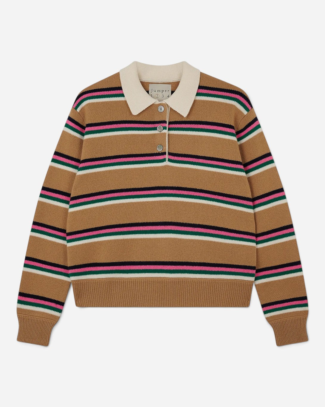 Earth Yellow Multi Tipping Stripe Rugby Shirt Jumper1234 Polo
