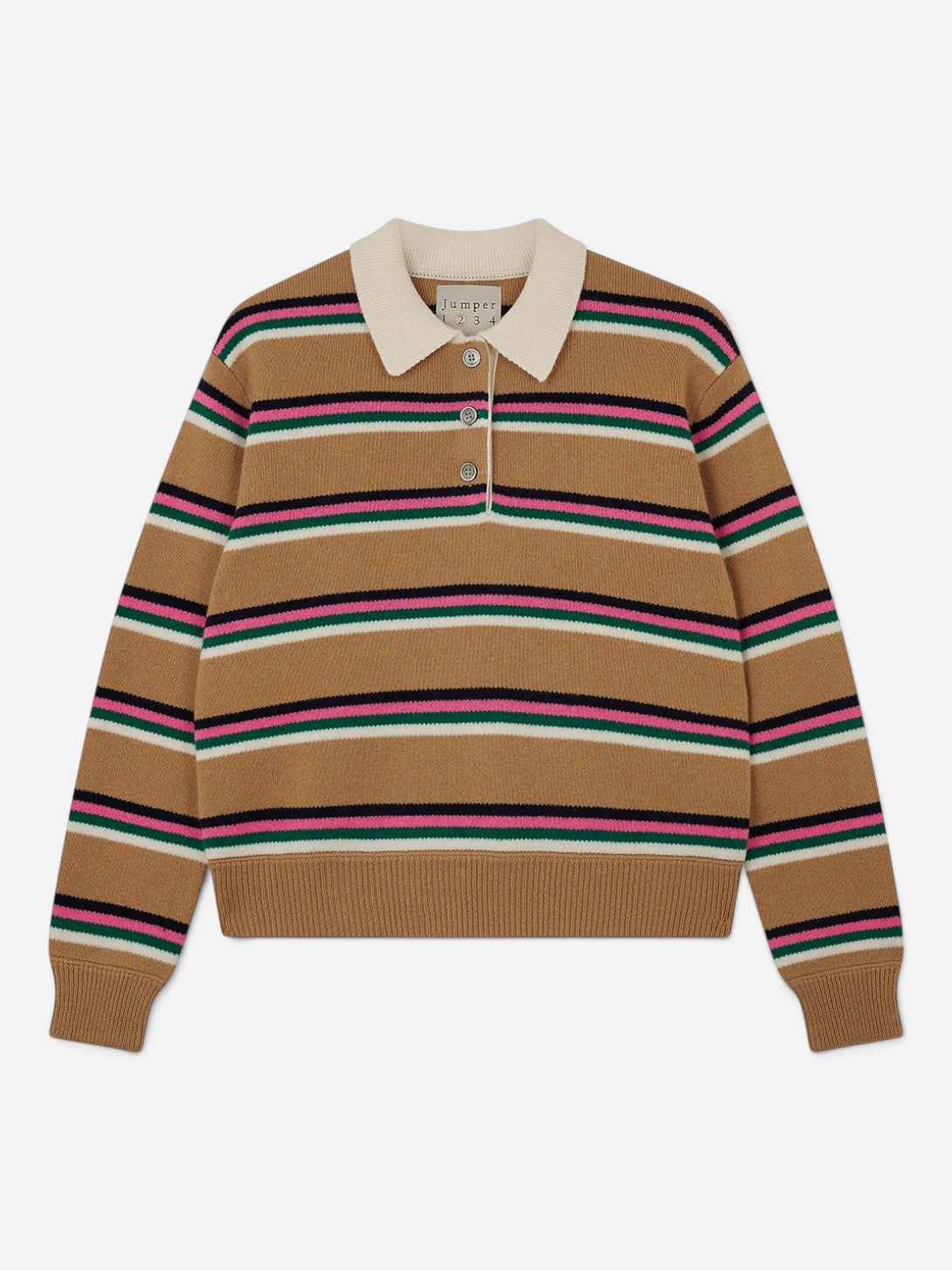 Earth Yellow Multi Tipping Stripe Rugby Shirt Jumper1234 Polo