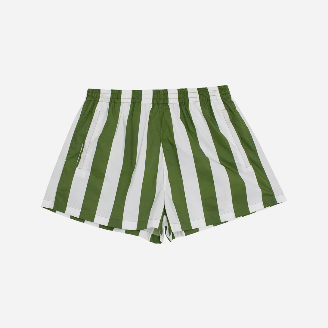 Verdent Stripe Alki Womens Shorts from Mikoh Green White Womens Summer Shorts