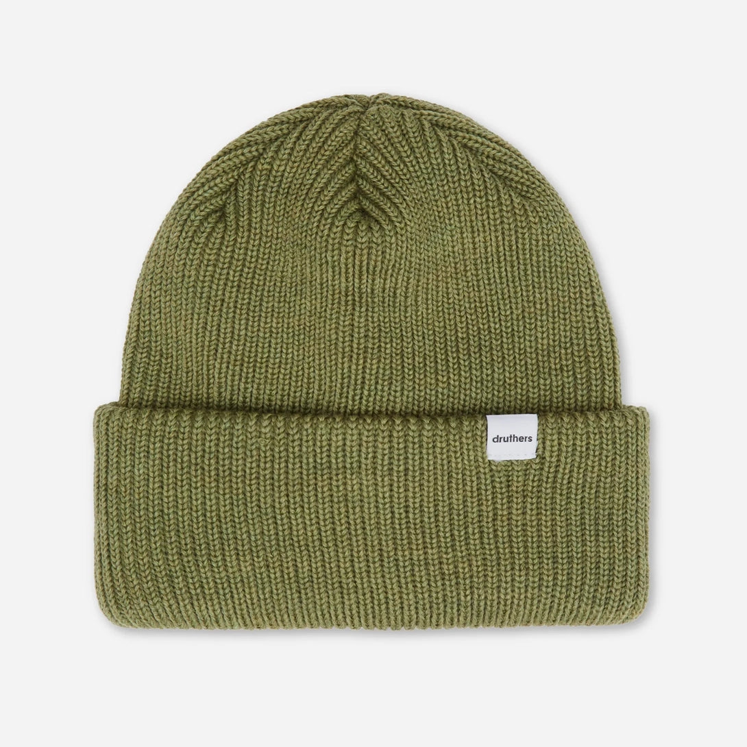 Olive Merino Wool Knit Beanie
