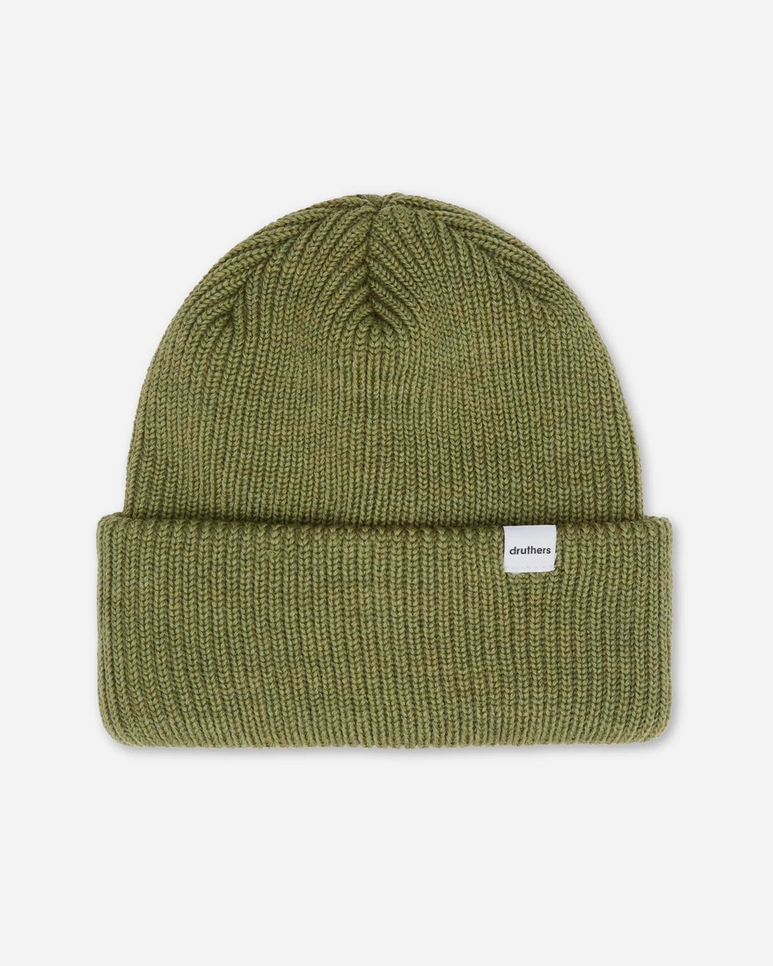Olive Merino Wool Knit Beanie