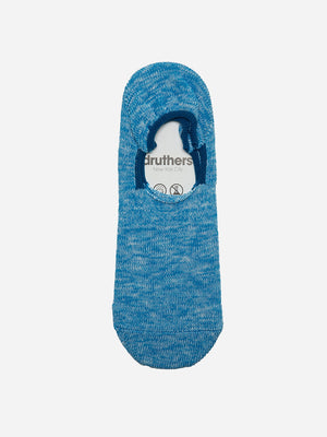 Blue Melange Organic Cotton Melange No-Show Sock
