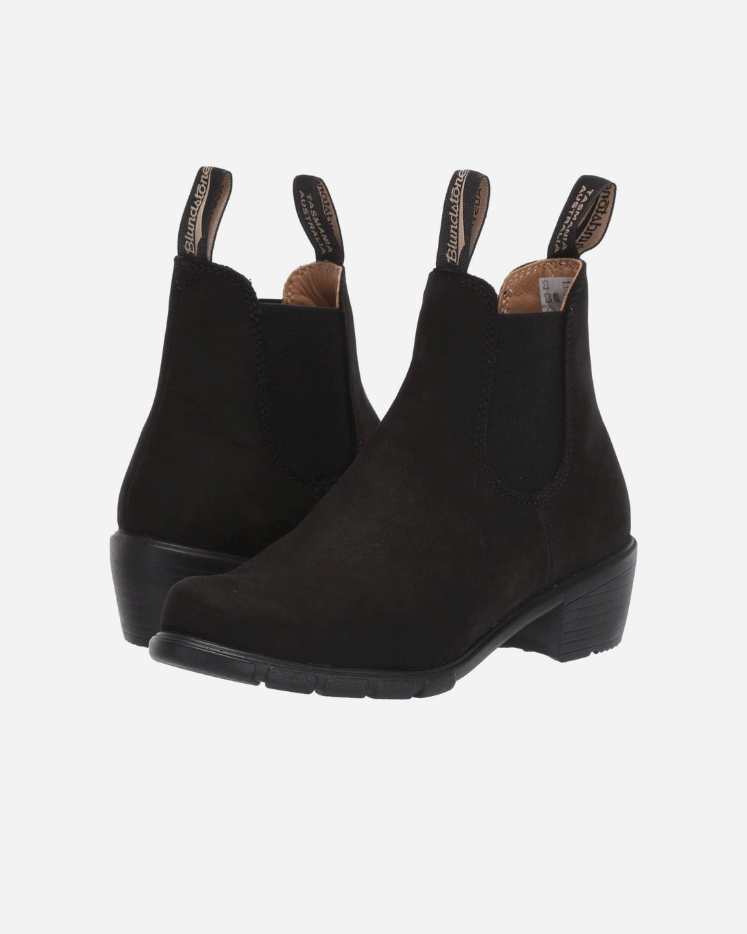 Black Nubuck Womens Heeled Boots Blundstone