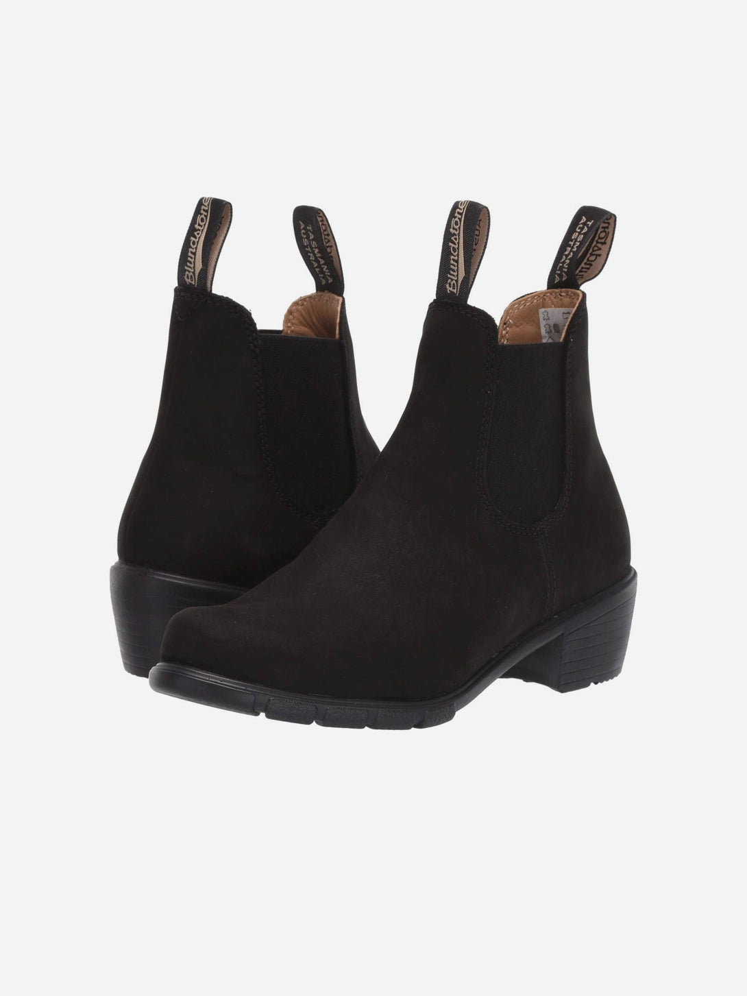 Black Nubuck Womens Heeled Boots Blundstone