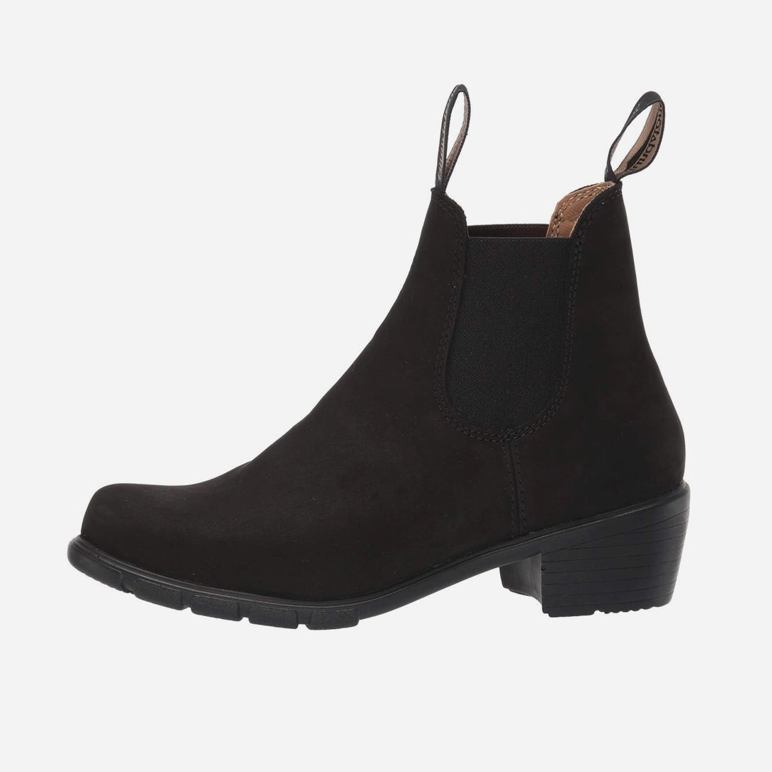 Black Nubuck Womens Heeled Boots Blundstone