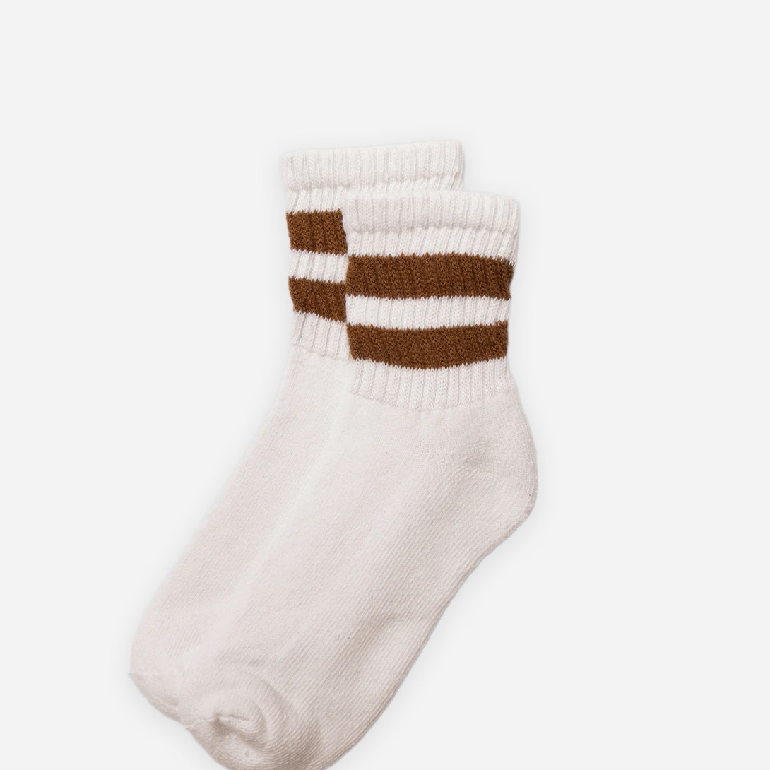 Brown The Mono Stripe Quarter Crew American Trench Crew Socks