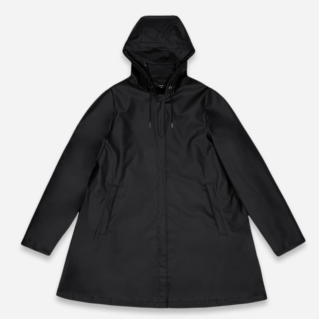 Black Suva Vision Softshell A Line W Jacket Womens Long Outerwear Weatherproof Jacket Rains