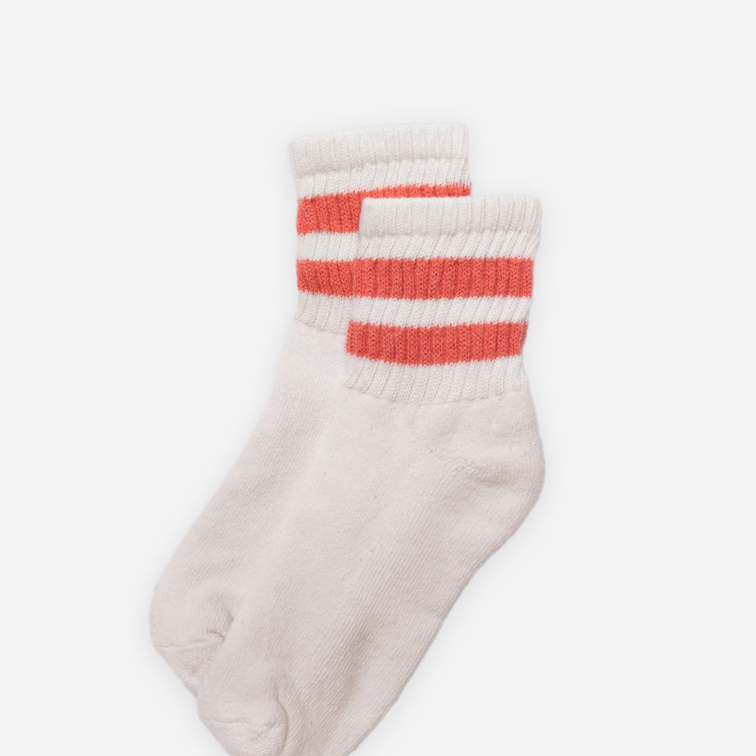 Coral The Mono Stripe Quarter Crew American Trench Crew Socks