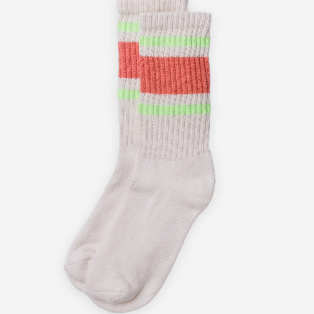 Coral/Neon The Retro Stripe American Trench High Socks