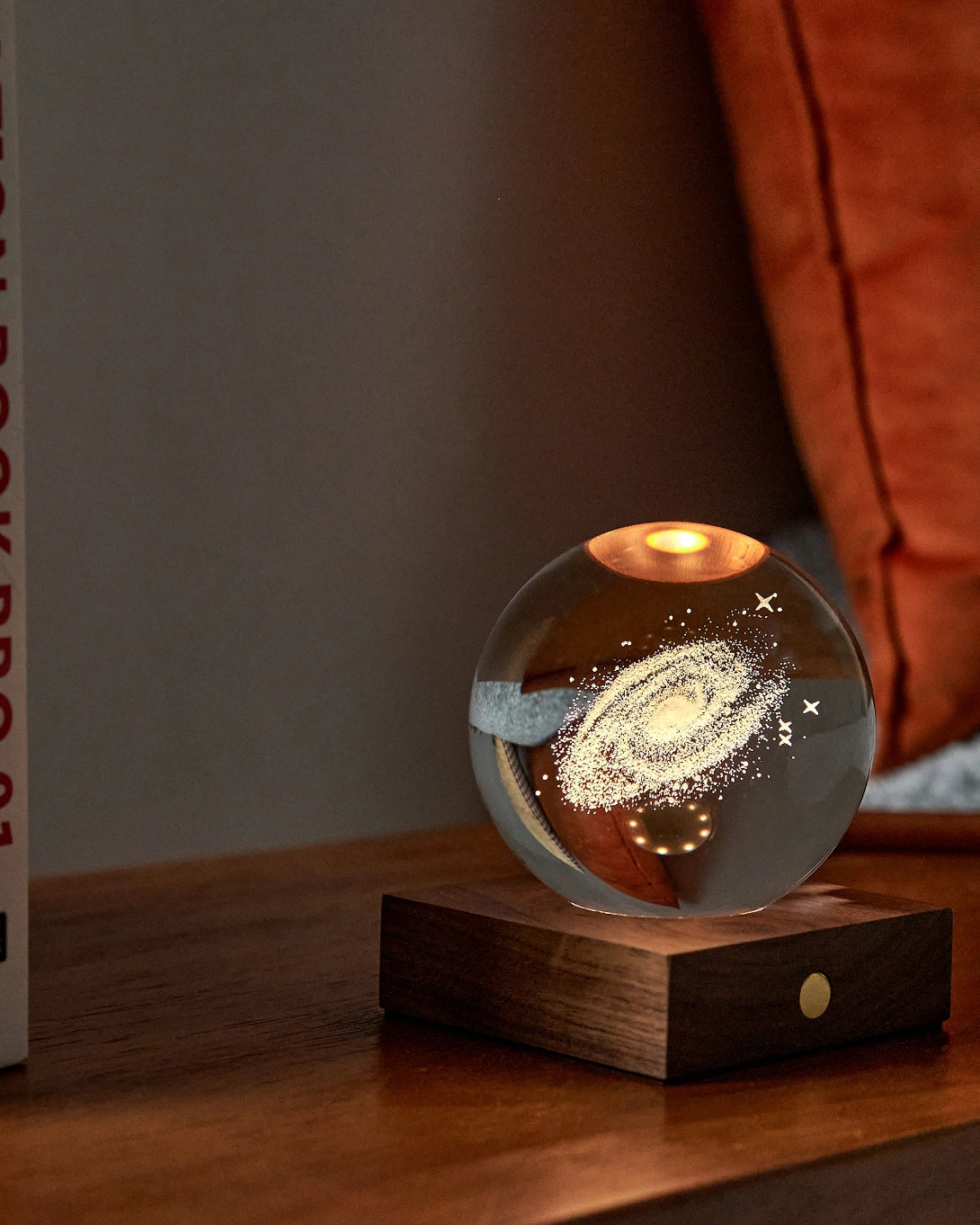 Galaxy Amber Crystal Light Gingko Nightlight Book Lamp Bedside Table Light