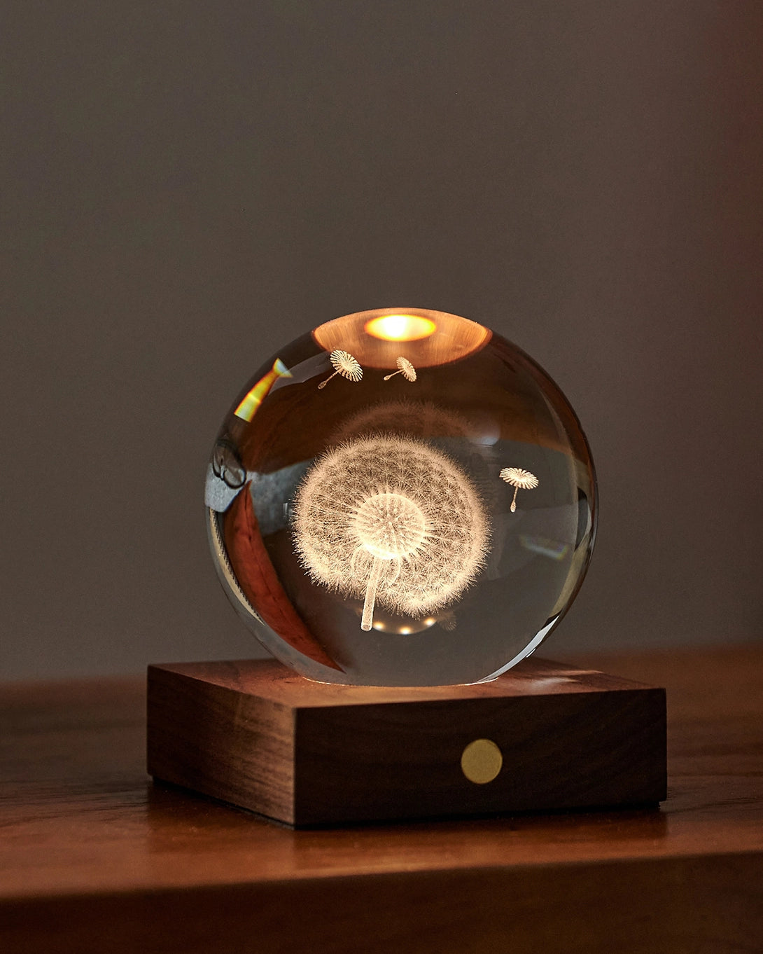 Dandelions Amber Crystal Light Gingko Nightlight Book Lamp Bedside Table Light