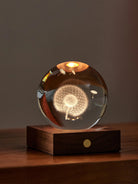 Dandelions Amber Crystal Light Gingko Nightlight Book Lamp Bedside Table Light