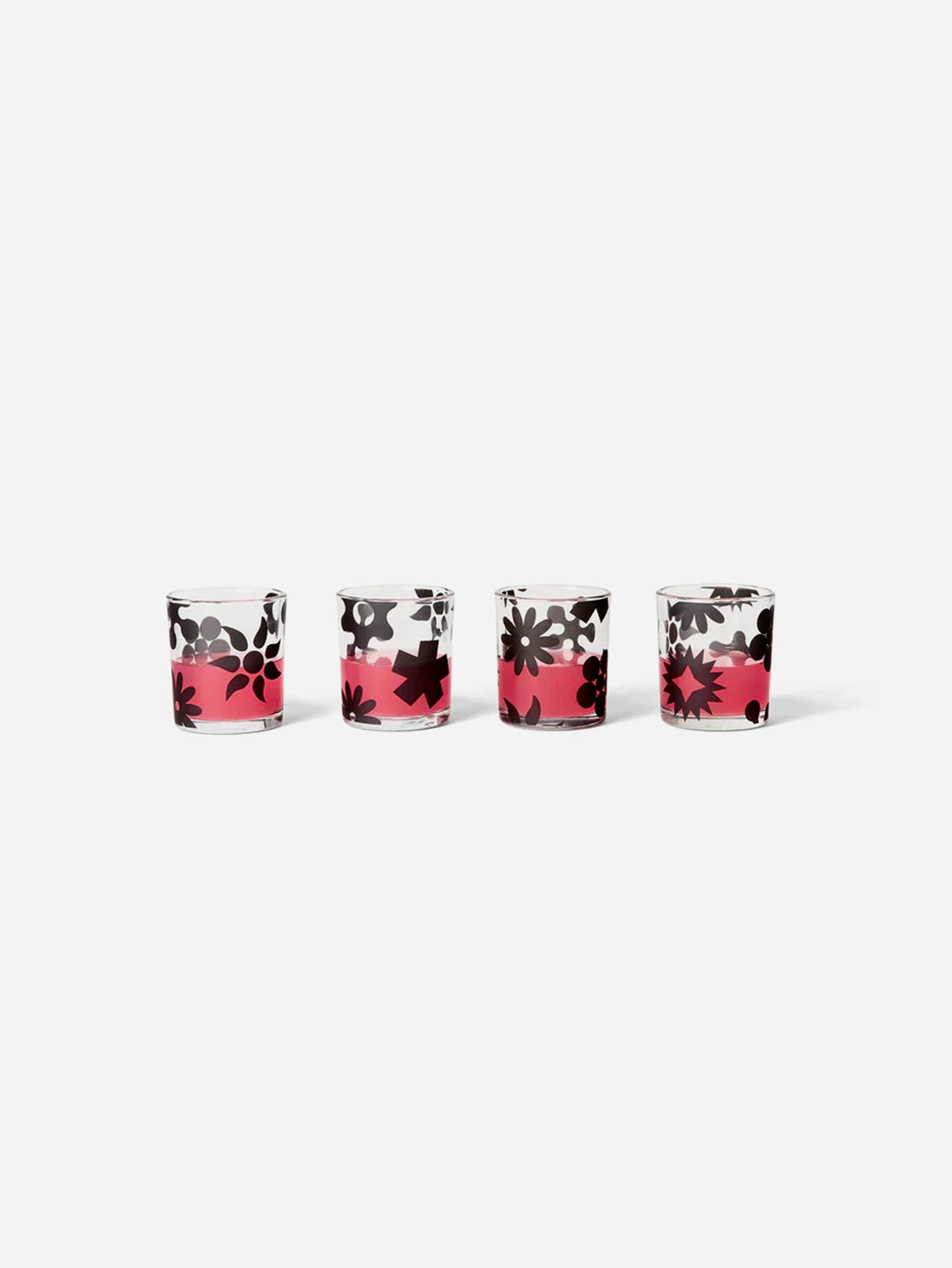 Black Dusen Dusen Pattern Glasses 4-pack AreaWare Contemporary Kitchenware Artistic Cups