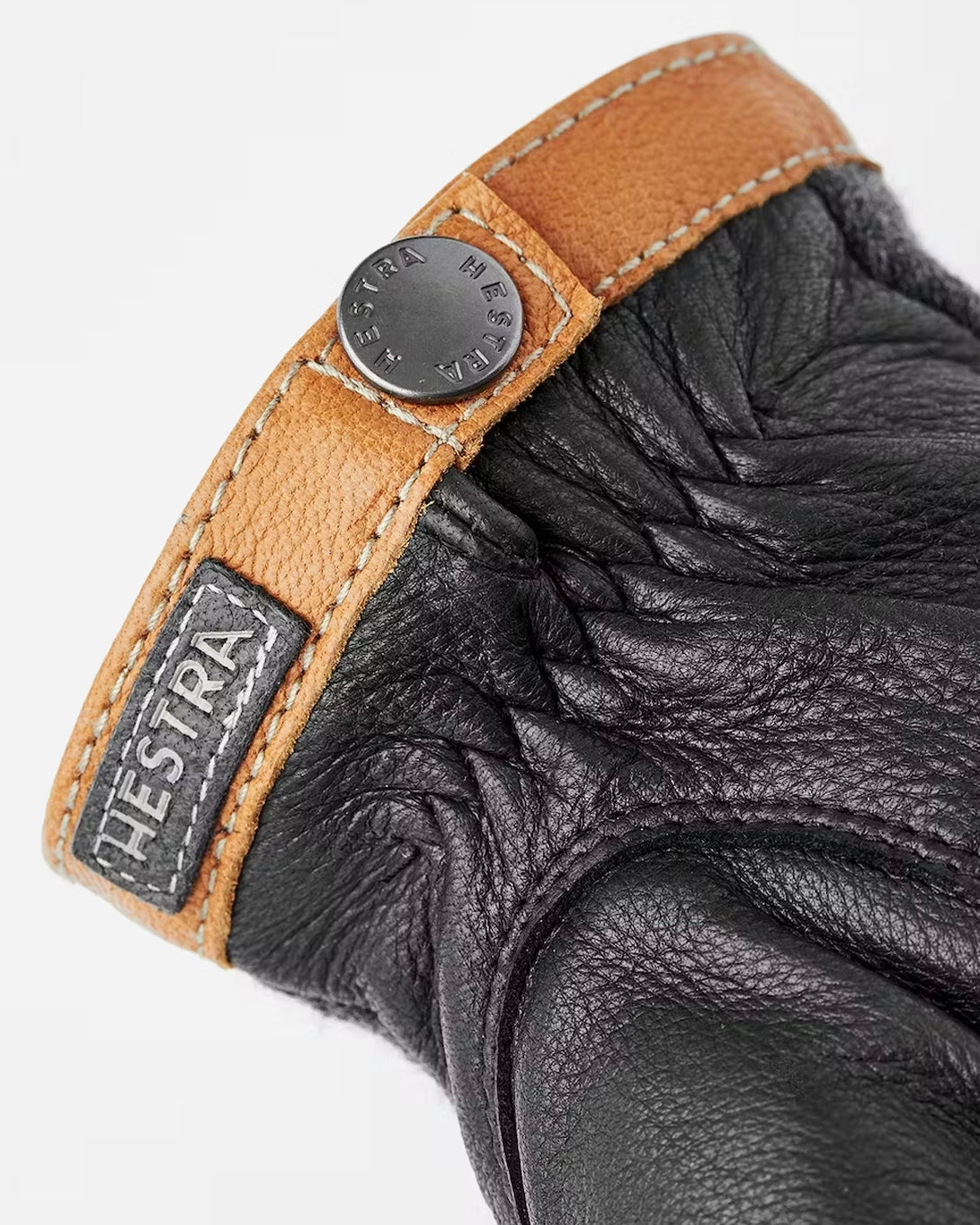 Charcoal/Black Deerskin Wool Tricot Hestra Gloves