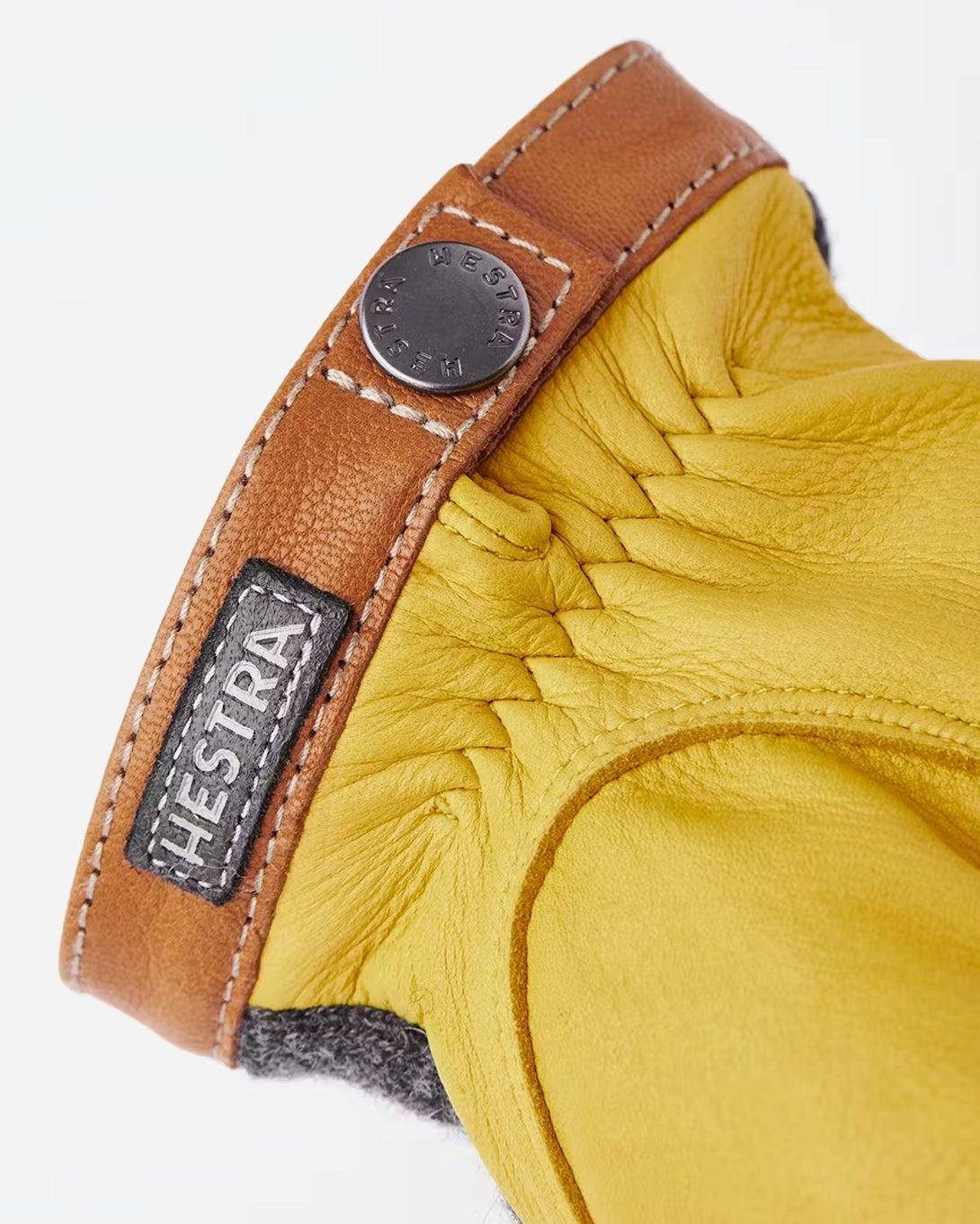 Grey/Tan Deerskin Wool Tricot Hestra Gloves