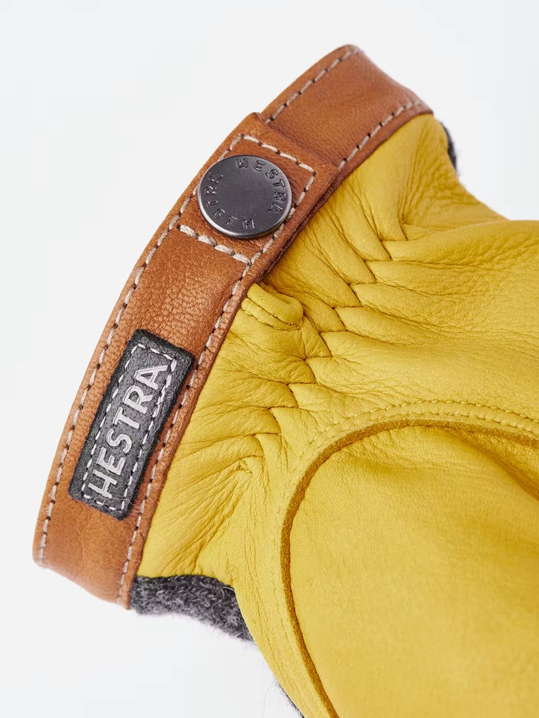 Grey/Tan Deerskin Wool Tricot Hestra Gloves