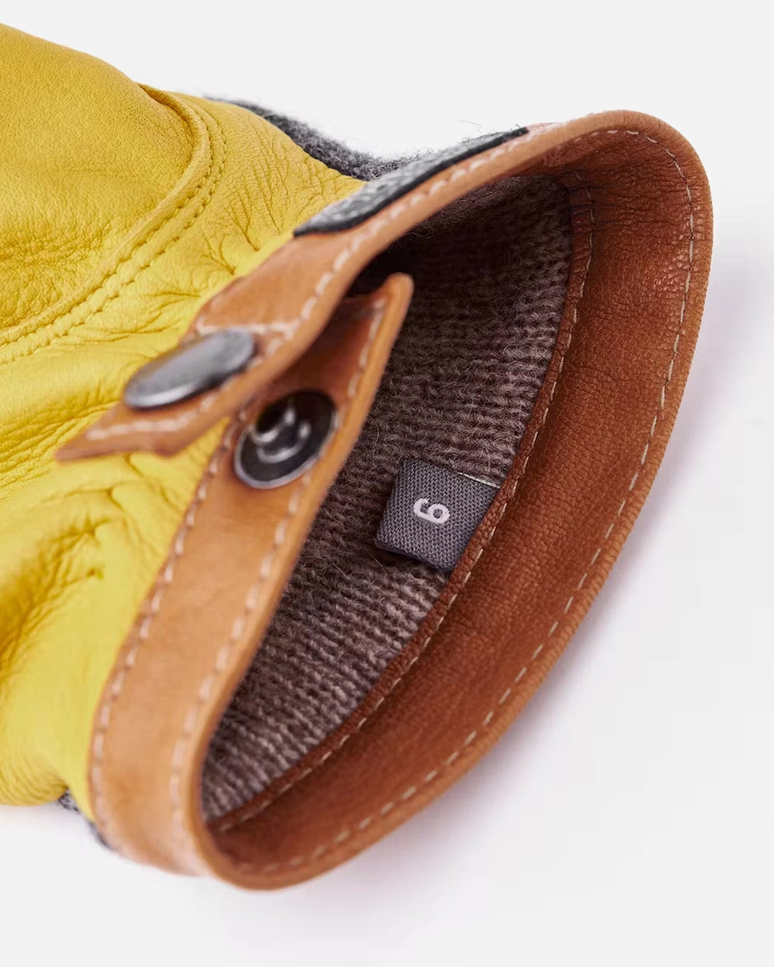 Grey/Tan Deerskin Wool Tricot Hestra Gloves