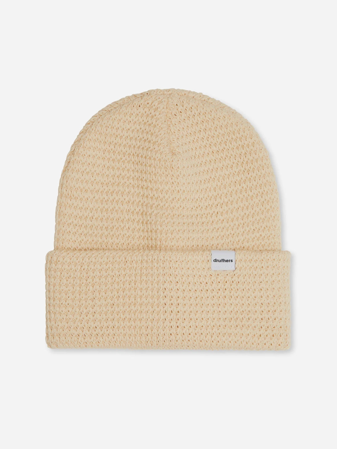 Off White Organic Cotton Waffle Knit Beanie Mens Winter Fall Accessory