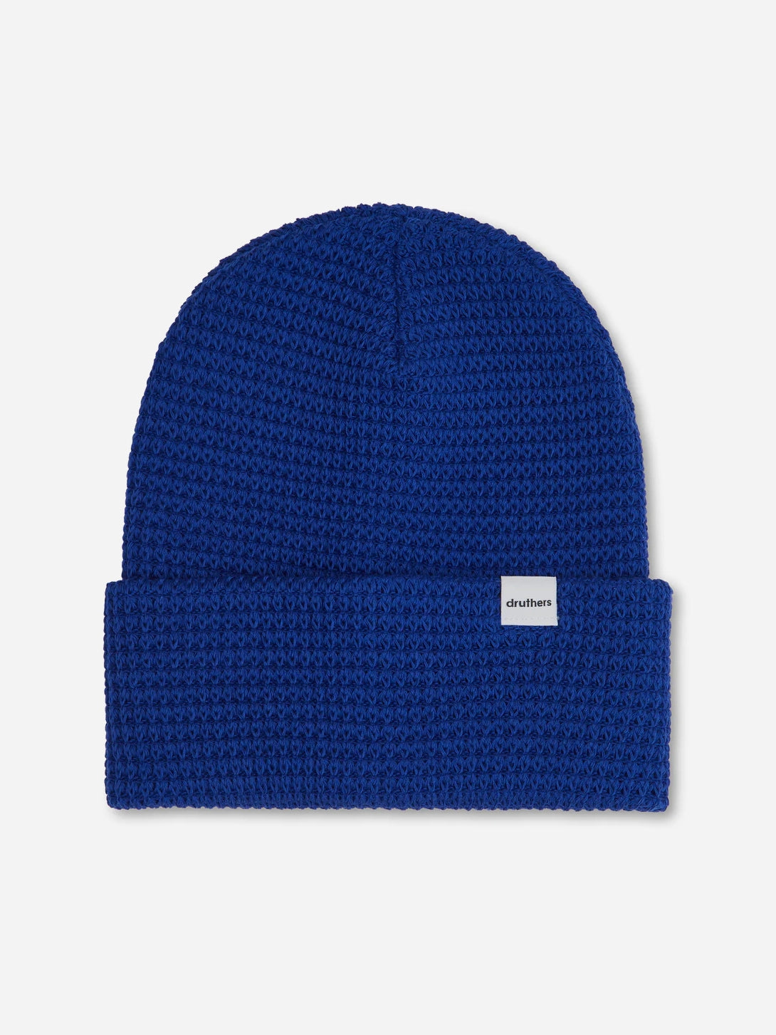 Royal Blue Organic Cotton Waffle Knit Beanie Mens Winter Fall Accessory