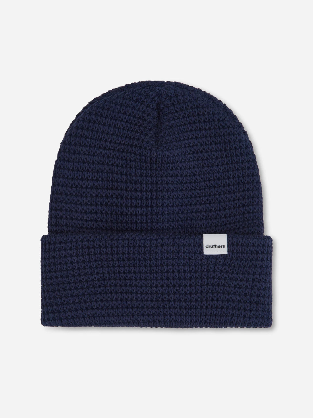 Navy Organic Cotton Waffle Knit Beanie Mens Winter Fall Acessory