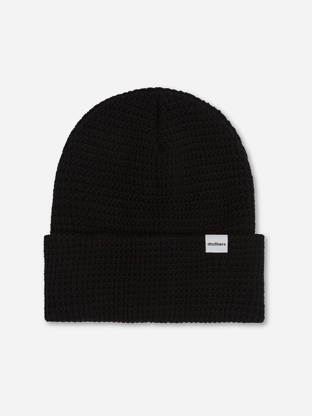 Black Organic Cotton Waffle Knit Beanie Druthers O.N.S