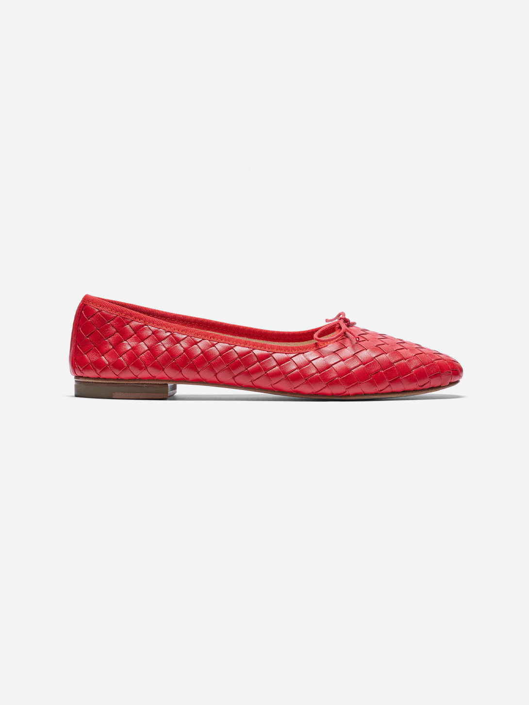 Red Nappa Woven Quadra Eledera Woven Shoes Womens Flats