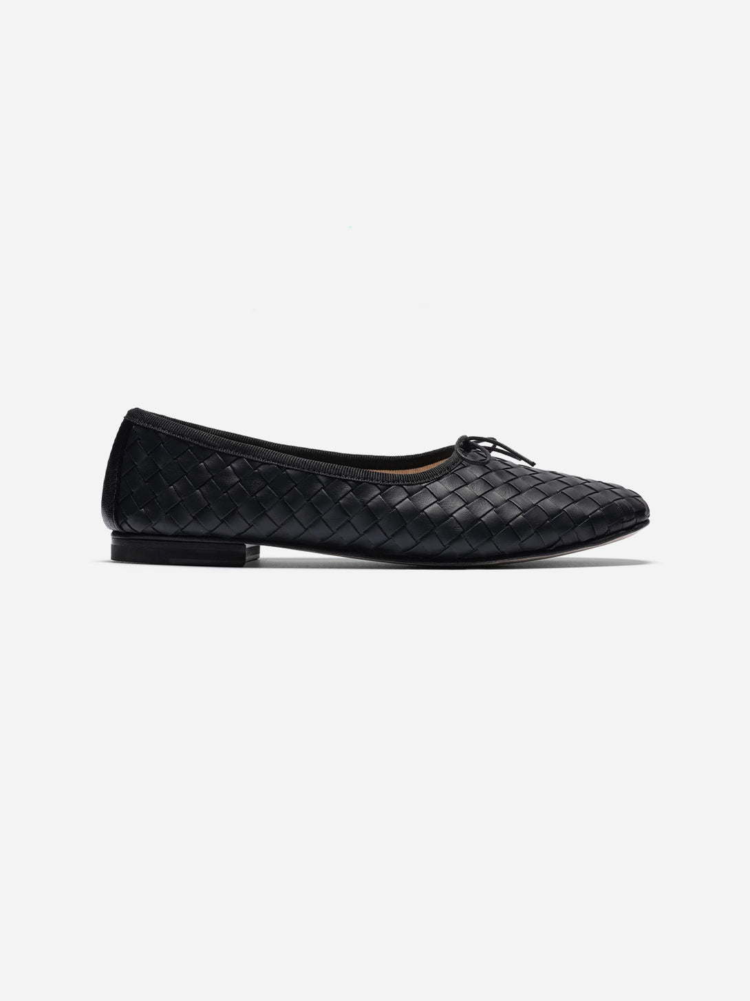 Black Nappa Woven Rotonda Womens Eledera Shoes Womens Flats
