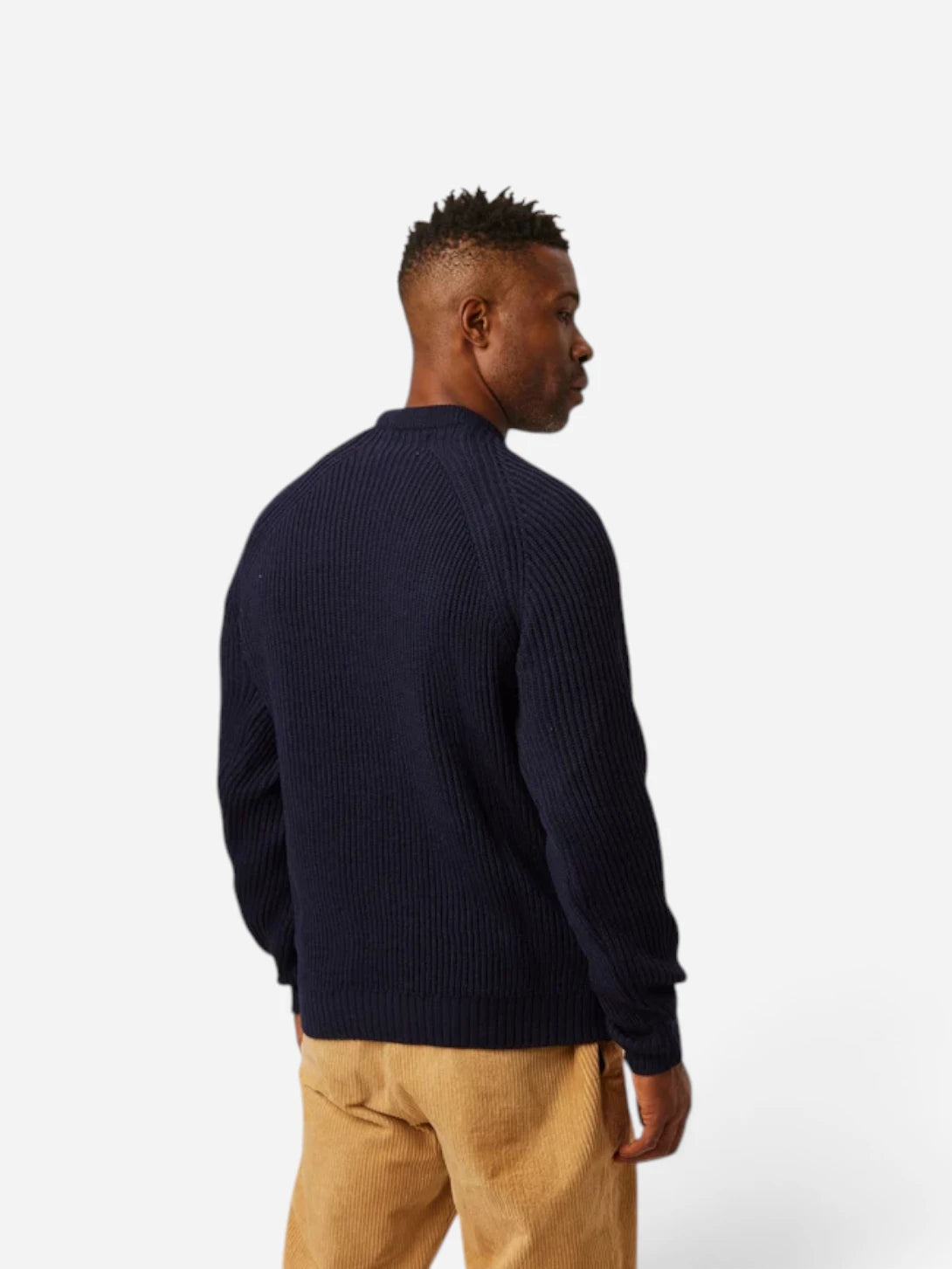 Navy Ford Crew Mens Wool Pullover Sweater