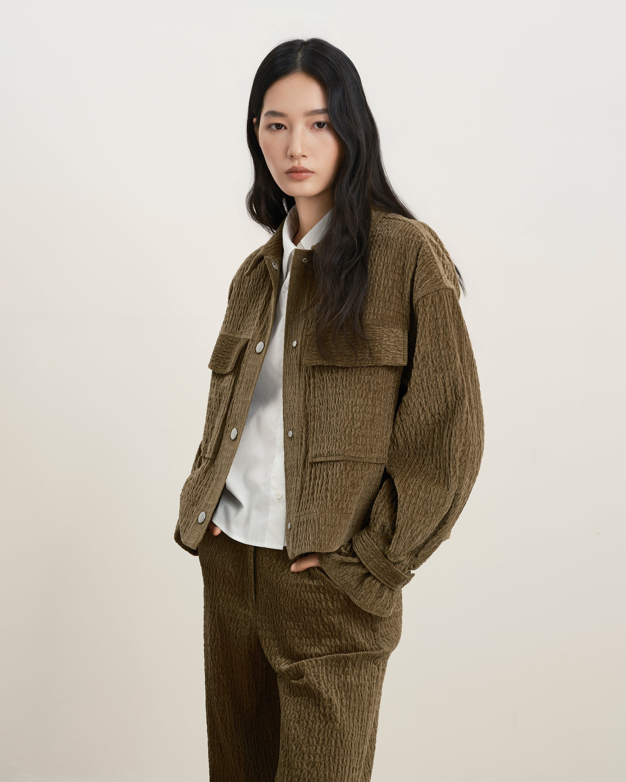 Beech Corduroy Cropped Shirt Jacket Womens Shirt Jacket Collared Button Up Future Classics