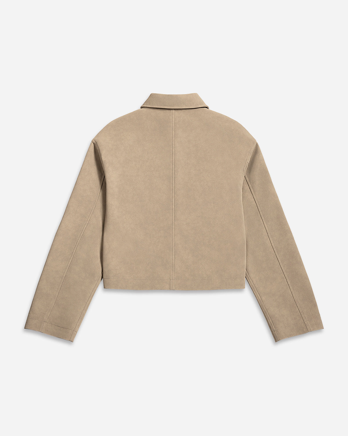 Oatmeal Faux Suede Worker Jacket Womens Cropped Collared Jacket Future Classics